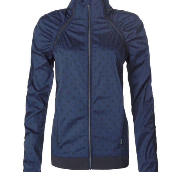 Lululemon Gather And Sprint Jacket Ghost Dot Deep Navy Black / Black Size 8 - Picture 1 of 14